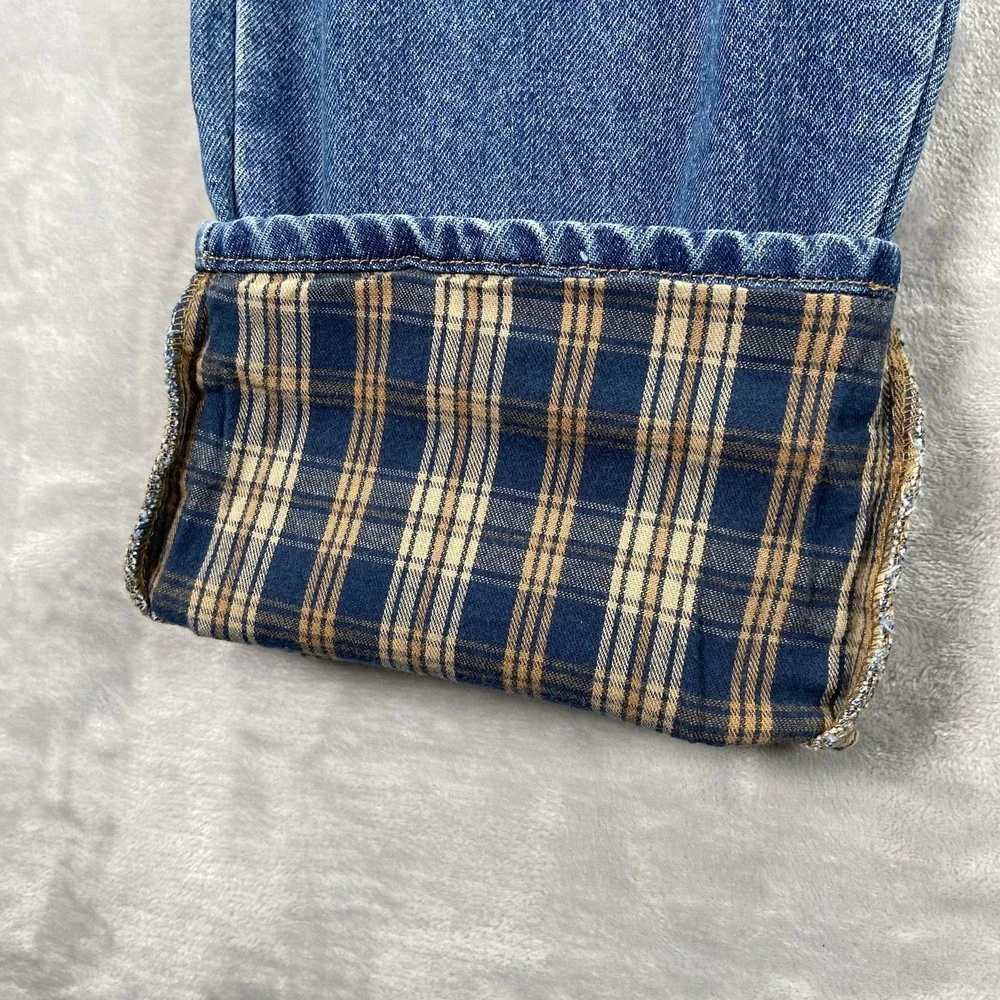 L.L. Bean Jeans mens 34x32 Flannel Lined Relaxed Fit Denim Blue Outdoor Workwear